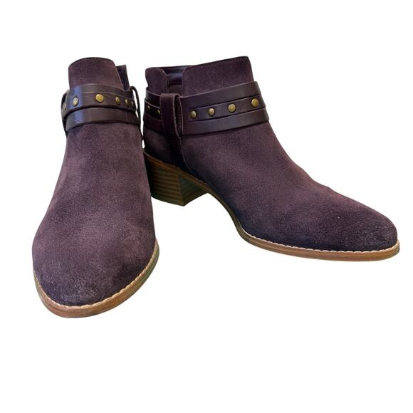 Clarks Breccan Shine Suede Somerset Ankle Boot size 8.5 purple - Picture 2 of 9